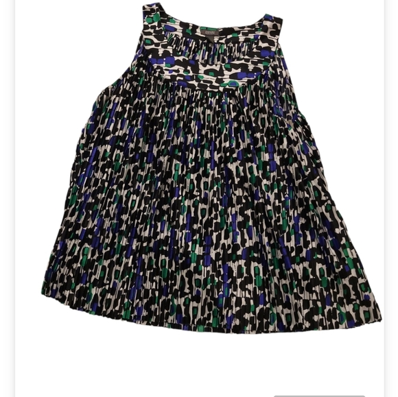 Kenneth Cole Reaction Pleated Polyester Sleeveless Blouse, Size L - Picture 2 of 7
